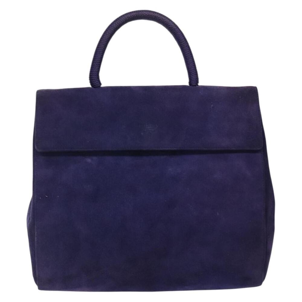 PRADA Hand Bag Suede Purple Gold - Picture 2 of 12